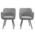 thumbnail image 4 of Modway Endeavor 19" Rattan & Fabric Patio Dining Armchair in Gray (Set of 2), 4 of 6