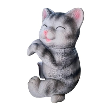 Abbracc Hanging Animal Statue Flower Pot Hugger Creative Garden Sculpture Resin Figurine Gray Kitty
