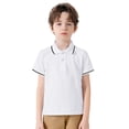 thumbnail image 1 of Chemises Garçons Manches Courtes Décontractées Polo Uni Blanc 7-8 Ans, 1 of 6