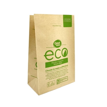 Great Value Leak Resistant Kitchen Organic Waste Bags, 4.5L , 10bags