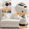 thumbnail image 2 of Oversized 60" Chaise Lounge Sofa Bed – Soft Upholstered Sleeper with Armrests, Cup Holder,Throw Pillows, USB & Type-C Charging Port– Modern Reading Chair for Living Room, Bedroom – Shell Smooth, Beige, 2 of 8