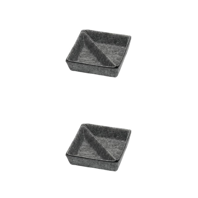 QualitChoice Home Hotel Felt Keys Tapes Phone Watch Storage Box Living Room Drawer Pens Remotes Jewellery Organizer Container Dark Grey 2PCS