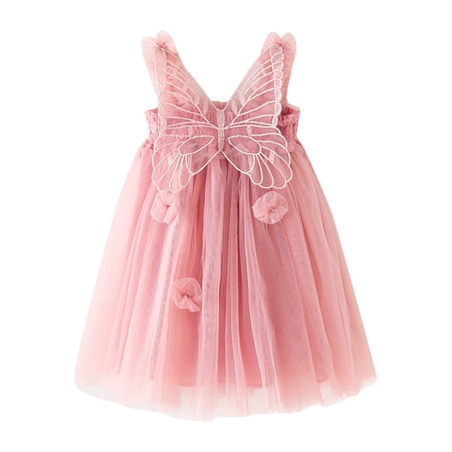 Robe Décontractée pour Filles Sans Manches Tutu pour Tout-Petites Robe de Fée Robes en Tulle pour Filles 5-6 Ans