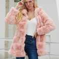 thumbnail image 3 of Veste pour Femmes Hiver Femmes Dames Uni Chaud Manteau en Faux Manteau Veste Hiver Col Rabattu Vêtement d'Extérieur, 3 of 9