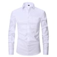 thumbnail image 1 of RXIRUCGD Cardigan pour Homme à Col Rabattu Uni, Chemise Haut de Bureau à Boutons, Blanc, Taille : TG, 1 of 2