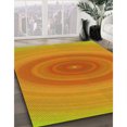 thumbnail image 3 of Ahgly Company Tapis d'Intérieur Lavable à la Machine, Carré, Transitionnel, Orange Rouge Orange, Tapis de Zone, 8 Pieds Carré, 3 of 7