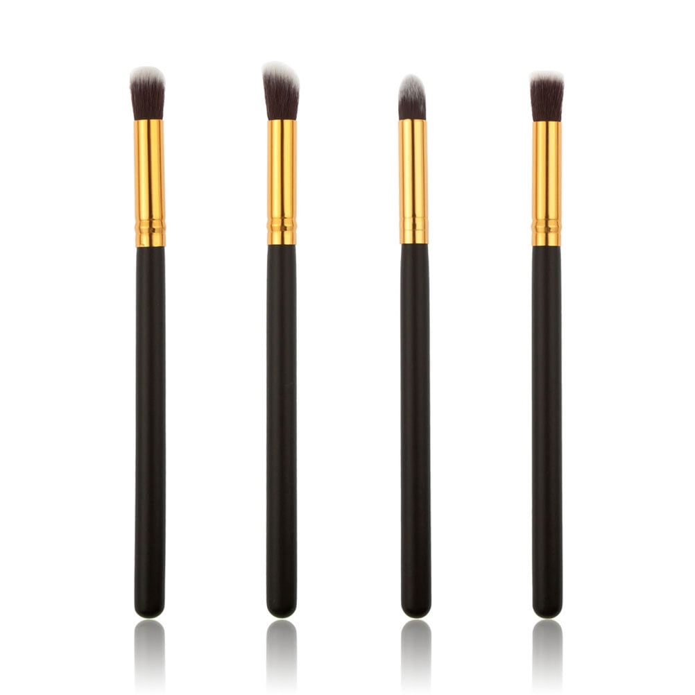 Milisten 4pcs Eye Brushes Set Eyeshadow Blending Pencil Brush Make up Tool Cosmetic Makeup Eyeshadow Lip Eye Blush Foundation Power Brush Set Cosmetic Tool Kit (Black+Gold)