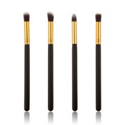 MasteelfCA 4pcs Eye Brushes Set Eyeshadow Blending Pencil Brush Make up Tool Cosmetic Makeup Eyeshadow Lip Eye Blush Foundation Power Brush Set Cosmetic Tool Kit (Black+Gold)