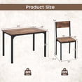 thumbnail image 3 of Costway 5 Piece Dining Table Set Industrial Style Kitchen Table & Chairs for 4 Brown, 3 of 10