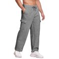 thumbnail image 1 of Mefallenssiah Casual Men'S Multi-Pocket Lace-Up Solid Color Sweatpants Full Length Pants, 1 of 5