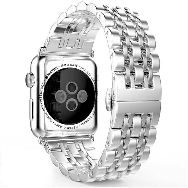 DAMAIE Compatible avec Apple Watch Bracelet, Bracelet de Remplacement en Métal en Acier Inoxydable Robuste, Convient pour Apple Watch3 (Ls 38mm Argent)