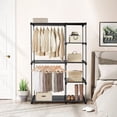 thumbnail image 4 of Metal Clothes Rack with 2 Hanging Rod and 4 Shelves, 45" Wide Portable Wardrobe Closet Organizer, Garment Rack Clothing Shelf, Black, 4 of 9