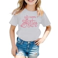 thumbnail image 1 of LUOGENLI T-Shirt pour Filles Mode Décontractée Imprimé Col Rond Manches Courtes T-Shirt Chemises pour Filles Midi Chemises Crayon Blanc 4-5 Ans, 1 of 4