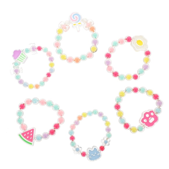 Miangastore Girls Bracelets Assorted Color 6Pcs 2.8x2.6x0.4In