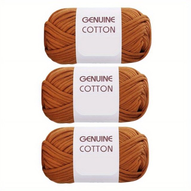 Unbranded Fil Mélangé Coton-Nylon Couleur Unie, 3 Écheveaux