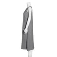 thumbnail image 4 of Fridja Robe Décontractée à Rayures Sans Manches pour Femmes, Col Ras du Cou, en Lin, avec Poche, Longue, 4 of 9