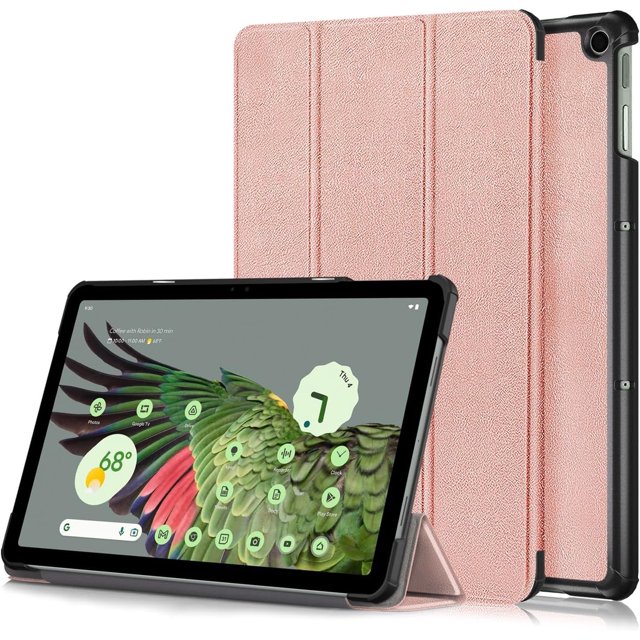 KOMI Étui pour Tablette Google Pixel 11 Pouces Sortie 2023, Étui Folio Mince, Étui Rigide Légère de Protection avec Support Multi-Angle, Or Rose