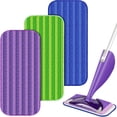 thumbnail image 1 of QUTETN 3 Pack Reusable Mop Pads Compatible with Swiffer Wet Jet Wet Jet Pads Refills for Swiffer Mop Washable Mop Refill Pads Wet Pads for Floor Cleaning Wet Dry Use for Any Floor Types, 1 of 7