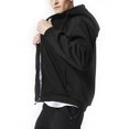 thumbnail image 3 of MAWCLOS Sweat à Capuche Zippé pour Hommes, Couleur Unie, Épais, Manches Longues, Noir 2TG, 3 of 6