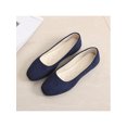 thumbnail image 4 of MAWCLOS Chaussures Décontractées pour Femmes Chaussures de Marche Confort à Enfiler Ballerines Mode Bout Carré Ballerine de Soirée Noir Bleu 7, 4 of 4