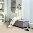 thumbnail image 2 of HOMCOM 44 Inches Storage Ottoman Bench with Lid, Legs, Foot Rest, Grey, 2 of 10