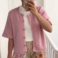 thumbnail image 2 of Cameland Cardigan Décontracté à Manches Cinq Boutons Col Rond pour Femmes, 2 of 6