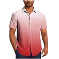 thumbnail image 1 of Pisexur Shirts for Man T Hommes Mode Décontractée Col Rabattu Impression Dégradée Chemise à Manches Courtes Blouse Rouge, m Chemises de Golf Hommes & Chemises Hommes, 1 of 7