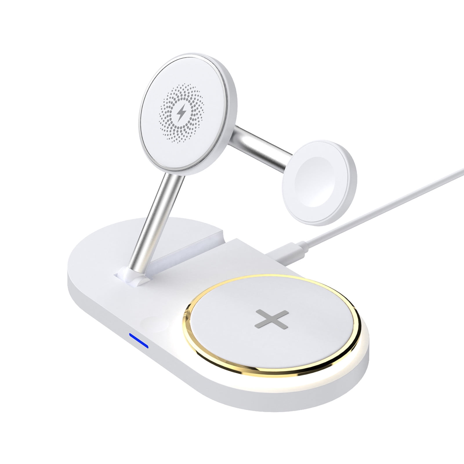 Multifunctional Four In Smart Charger Charger Foldable Wireless Charging For IOS Mobile Phone Watch Headset 15W Wireless Fast Charging With LED Light
