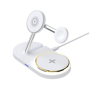 Chargeur pliable sans fil pour quatre chargeurs intelligents multifonctions IOS écouteurs pour téléphones portables 15W Chargement rapide sans fil avec LED lampe