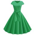thumbnail image 1 of EGNMCR Robes d'Été Femmes Tendance 2024 Femmes Vintage Manches Courtes 50s Ménagère Décontractée Soirée Fête Bal Robe, 1 of 6