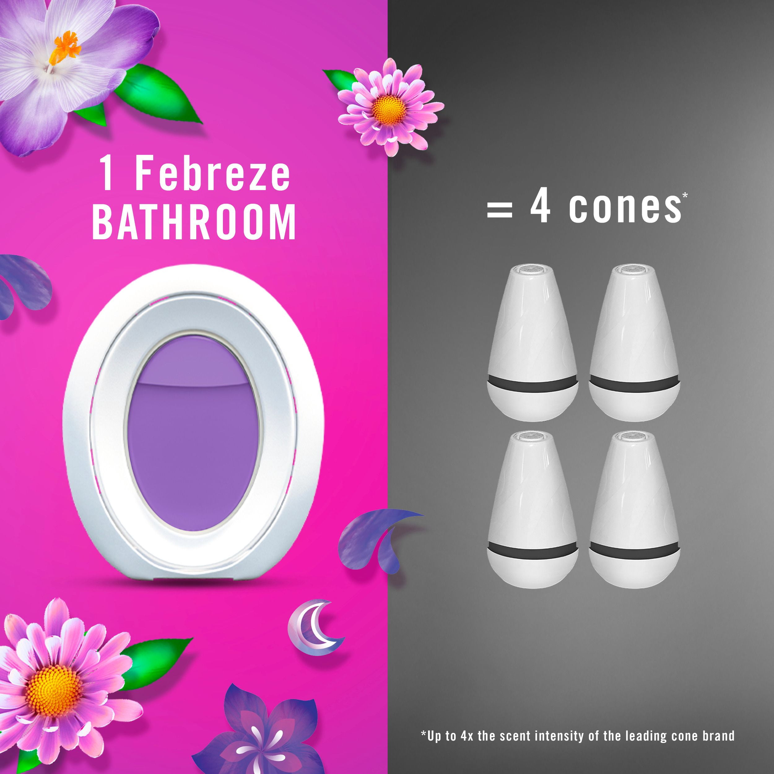 Febreze Bathroom Air Freshener, Odor-Fighting, Gain Moonlight Breeze Scent 1ct