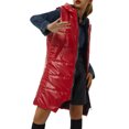 thumbnail image 4 of Kmbangi Gilet Long Sans Manches à Fermeture Éclair, Coupe Ajustée, Uni, Décontracté pour Femmes, 4 of 9