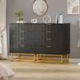 thumbnail image 4 of 4-Drawer Dresser with Wide Storage, Modern MDF Chest with Gold Metal Legs & Anti-Tip Design for Bedroom, Living Room, Entryway Storage, 4 of 7