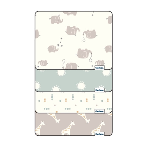Gerber Lot de 4 couvertures de réception en flanelle Safari