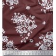 thumbnail image 1 of Soimoi Poly Georgette Fabric Leaves, & Rose Floral Print Fabric by Yard 52 Inch Wide, 1 of 3