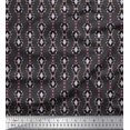 thumbnail image 1 of Soimoi polyester Crepe Fabric Floral & Ogee Damask Printed Fabric 1 Yard 42 Inch Wide, 1 of 1