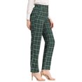 thumbnail image 4 of Unique Bargains Women's Christmas Plaid Pockets Elastic Waist Straight Leg Pant, 4 of 8