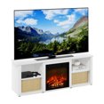 thumbnail image 2 of Furinno Montale 60 Inch TV Stand with Fireplace, Solid White, 2 of 7