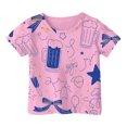 thumbnail image 1 of Toddler Child Girls Summer T Shirts Soft Graphic Printed Short Sleeve Basic Tees Ruffle Crewneck Home Wear Tops size 1-2T, 1 of 4