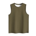 thumbnail image 4 of Chandails Sans Manches pour Femmes Nouveaux Hauts Décontractés Unis Sans Manches à Col Rond Blouse Débardeurs d'Entraînement pour Femmes Vert Armée 3TG, 4 of 4