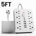 thumbnail image 1 of Surge Protector with 14 Functions, Featuring 8 AC Outlets And 6 USB Ports (Including 2 Type-C), Designed for Everyday for Home Use with Overload Safety, 1 of 11