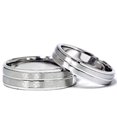 thumbnail image 1 of Ensemble d'Alliances Assorties en Or Blanc 14 K Brossé, 1 of 1