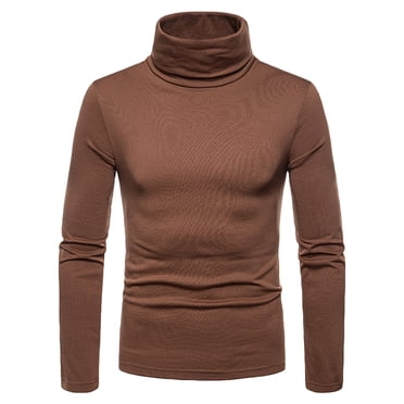 jovati Men Turtleneck Long Sleeve Men Casual Solid Turtleneck Long Sleeve Blouse Pullover Base Shirt Blouse