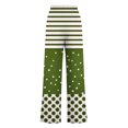 thumbnail image 3 of Pants for Women, Womens Fashionable Striped Printed Drawstring Wide Leg Pants, 3 of 4