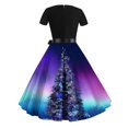 thumbnail image 3 of Robes d'Été Grande Taille pour Femmes 2024 Décontractées à Imprimé Floral à Manches Courtes à Col Rond Longueur Genou Économisez jusqu'à 65 % de Rabais!, 3 of 3
