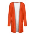 thumbnail image 4 of AherBiu Womens Cardigan Tops Long Sleeve Open Front Mid-Long Outwear with Pockets Spring Clothes, 4 of 5