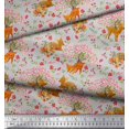 thumbnail image 2 of Soimoi Rayon Fabric Tree,Floral & Deer Animal Print Fabric by Yard 56 Inch Wide, 2 of 3