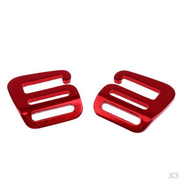 Almencla 3Pairs 1'' Aluminium Sangle Boucle g en Forme de Crochet pour Sac à Dos Sangle Ceinture Rouge