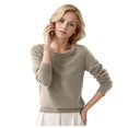 thumbnail image 1 of 2025 Women's Round Neck Pullover Men Sweater Solid Color Long Pullover Sweaters for Women Zip, 1 of 4