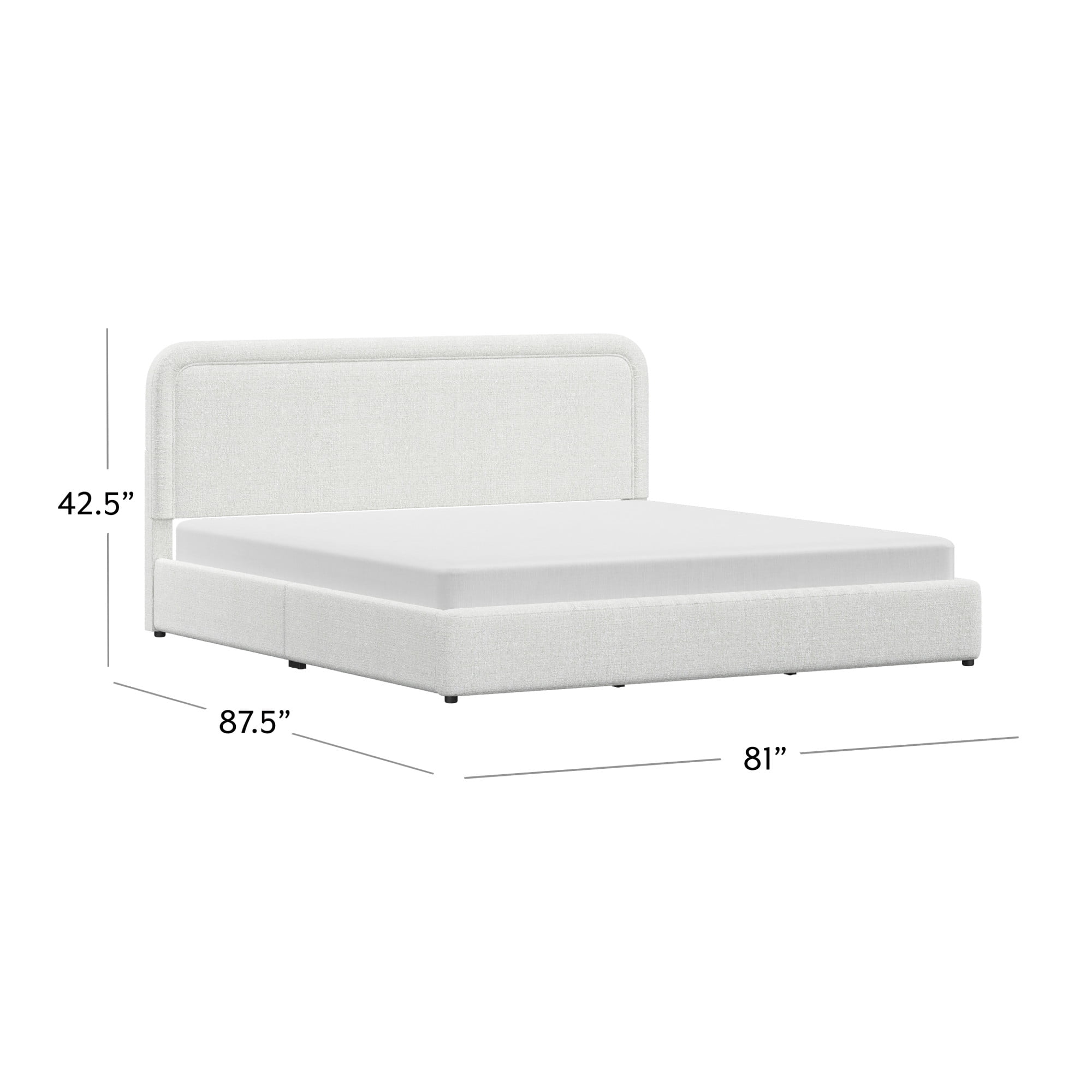 Lit plateforme double Juliet en tissu bouclé – Better Homes & Gardens, couleur ivoire